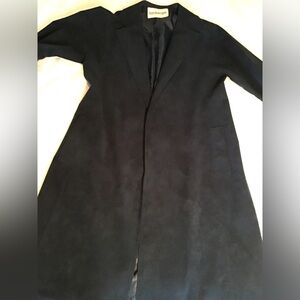 Nordstrom Classic Vintage Navy Ultra Suede Trench Coat